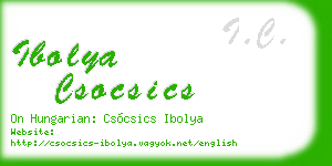 ibolya csocsics business card